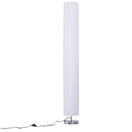 Homcom Lampe lampadaire Colonne sur Pied Design Contemporain dim. 20L x 20l x 160H cm lumière tamisée 40 W métal chromé Tissu Blanc Homcom Lampe lampadaire Colonne sur Pied Design Contemporain dim. 20L x 20l x 160H cm lumière tamisée 40 W métal chromé Tissu Blanc