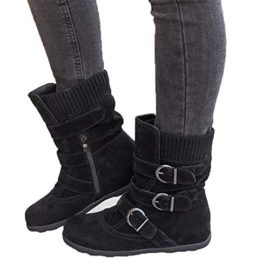 JOYTO-Bottes-Fourrees-Femmes-Plate-Hiver-Daim-Cuir-Neige-Compens-Bottine-Cheville-Chaude-Winter-Ankle-Boots-Chaussures-Warm-Confortable-Noir-Marron-Gris-Rouge-35-43-0