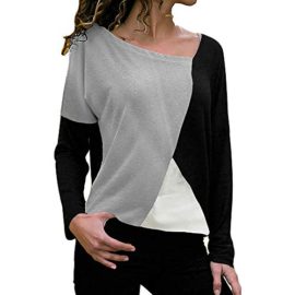 LANSKIRT-Pull-femme-sexy-Top-Femme-Chic-T-Shirt-dcontract--Manches-Longues-et-col-Rond-Pulls-Femme-Originaux-Top-Manche-Longue-Femme-Pull-Ample-Femme--0