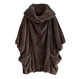 SANFASHION Cape Chauve-Souris Femme,Manteau Polaire Chaud Col Roulé Tops Chapeau Mode Grande Tialle Hiver SANFASHION Cape Chauve-Souris Femme,Manteau Polaire Chaud Col Roulé Tops Chapeau Mode Grande Tialle Hiver 4