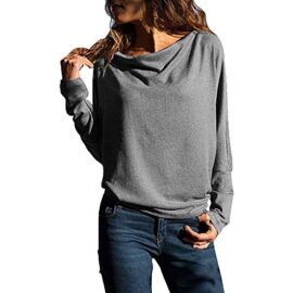 SANFASHION-Sweat-Col-Bateau-Tops-Femme-Pull-Simple-Manche-Longue-Casaul-Shirt-lgant-Haut-Mode-0-0