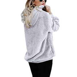 SANFASHION Sweats à Capuche Femme Haut Flanelle Chaud Hoodie Polaire Laine Zipper Top Poches SANFASHION Sweats à Capuche Femme Haut Flanelle Chaud Hoodie Polaire Laine Zipper Top Poches 3