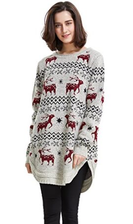 Shineflow Pull de Noël pour Femme Rudolph Renne Elfe Noël Fantaisie Pull Top Tricoté Shineflow Pull de Noël pour Femme Rudolph Renne Elfe Noël Fantaisie Pull Top Tricoté