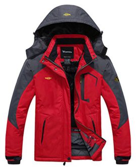 Wantdo Femme Anorak Veste de Ski Imperméable Doublure en Polaire Coupe-Vent à Capuche Amovible Coupe-Pluie Wantdo Femme Anorak Veste de Ski Imperméable Doublure en Polaire Coupe-Vent à Capuche Amovible Coupe-Pluie