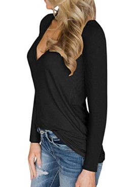 Yidarton-Femmes-Pull-Col-V-Sexy-Shirt-Manches-Longues-Casual-Tricot-Top-Automne-Hiver-0-0