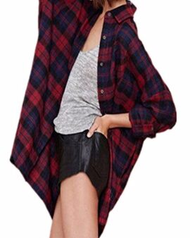 Zanzea-Femmes-Boutons-Plaid-Chemise-Carreaux-Manches-Longues-Hauts-Baggy-Cardigan-Blouse-Shirt-EU-36-52-0-0