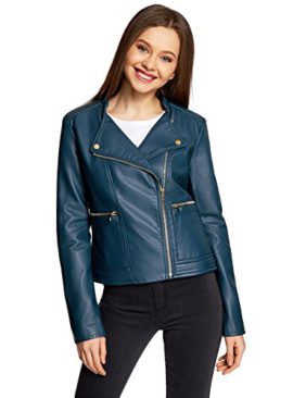 oodji Ultra Femme Blouson en Similicuir Style Motard oodji Ultra Femme Blouson en Similicuir Style Motard