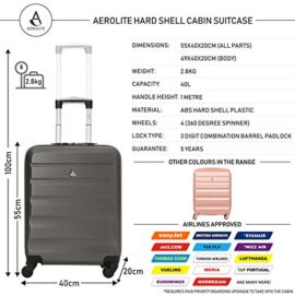 Aerolite 55 x 40 x 20 Ryanair maximale Prime 40L léger Coque Rigide Carry on Main Bagage Cabine Valise avec 4 Roues, British Airways, Jet2 et Plus (Charbon de Bois) Aerolite 55 x 40 x 20 Ryanair maximale Prime 40L léger Coque Rigide Carry on Main Bagage Cabine Valise avec 4 Roues, British Airways, Jet2 et Plus (Charbon de Bois) 6