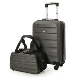 Aerolite ABS 55x35x20cm 33L Bagage Cabine Bagage a Main Légère Rigide a 4 roulettes + 35x20x20cm Deuxième Sac de Ryanair Taille Maximale Aerolite ABS 55x35x20cm 33L Bagage Cabine Bagage a Main Légère Rigide a 4 roulettes + 35x20x20cm Deuxième Sac de Ryanair Taille Maximale