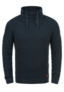 BLEND Wanko Pull En Grosse Maille Pull-Over Tricot Pour Homme Avec Col Châle 100% Coton BLEND Wanko Pull En Grosse Maille Pull-Over Tricot Pour Homme Avec Col Châle 100% Coton