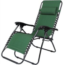 Chaise-longue-de-jardin-pliable-Chaise-de-camping-Transat-mtal-et-toile-vert-0-2