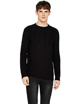 FIND Pull Tricoté en Maille Torsadée pour Hommes FIND Pull Tricoté en Maille Torsadée pour Hommes