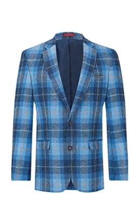 Harris Tweed Homme Veste Tweed Bleue à Carreaux Harris Tweed Homme Veste Tweed Bleue à Carreaux