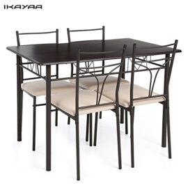 IKAYAA-5PCS-Ensembles-pour-Salle--Manger-en-Mtal-Moderne-Cuisine-Table-Chaises-Dfinie-pour-Meubles-de-Cuisine-4-Personne-120kg-Capacit-de-Charge-0