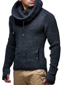 LEIF-NELSON-pour-des-Hommes-Pullover-Hoodie-Pull-en-Tricot-Longsleeve-Sweater-Sweatshirt-LN5060-0