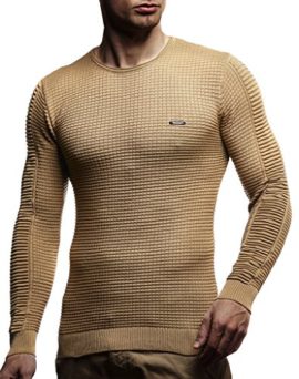 LEIF-NELSON-pour-des-Hommes-Pullover-Pull-en-Tricot-Hoodie-Basic-col-Rond-Crew-Neck-Sweatshirt-Longsleeve-Manche-Longue-Sweater-Feinstrick-LN1545-0-0