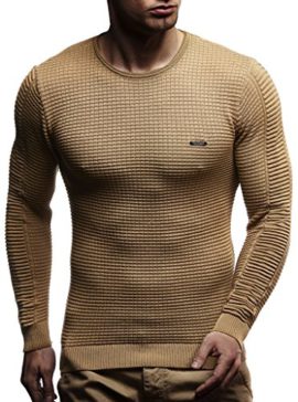 LEIF-NELSON-pour-des-Hommes-Pullover-Pull-en-Tricot-Hoodie-Basic-col-Rond-Crew-Neck-Sweatshirt-Longsleeve-Manche-Longue-Sweater-Feinstrick-LN1545-0