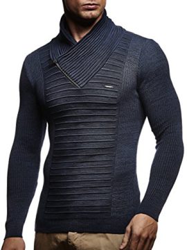 LEIF-NELSON-pour-des-Hommes-Pullover-Pull-en-Tricot-Hoodie-Basic-col-chle-Crew-Neck-Sweatshirt-Manche-Longue-Sweater-Feinstrick-LN1535-0-1