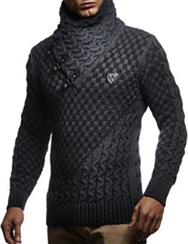 LEIF-NELSON-pour-des-Hommes-Pullover-Pull-en-Tricot-Hoodie-Sweatshirt-arrtez-Vous-Manche-Longue-col-chle-LN5255-0-1