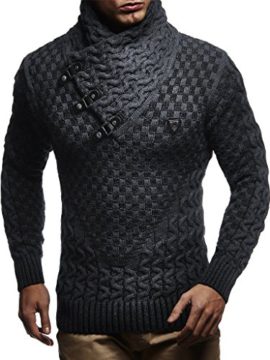 LEIF-NELSON-pour-des-Hommes-Pullover-Pull-en-Tricot-Hoodie-Sweatshirt-arrtez-Vous-Manche-Longue-col-chle-LN5255-0