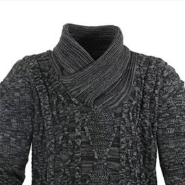 Lavecchia Pull en Maille pour Homme – avec col châle – Grande Taille Lavecchia Pull en Maille pour Homme – avec col châle – Grande Taille 3