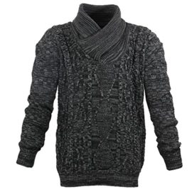 Lavecchia Pull en Maille pour Homme – avec col châle – Grande Taille Lavecchia Pull en Maille pour Homme – avec col châle – Grande Taille 2