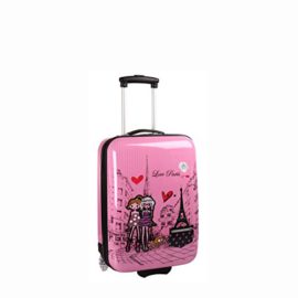 MADISSON – Valise cabine enfant/fille ROSE LOVE PARIS ABS 50X33X20CM MADISSON – Valise cabine enfant/fille ROSE LOVE PARIS ABS 50X33X20CM