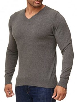 MOKIES Modern-Fit Pull pour Homme avec col en V ou col Rond – mélange de Coton de qualité supérieure – Pull en Tricot Fin MOKIES Modern-Fit Pull pour Homme avec col en V ou col Rond – mélange de Coton de qualité supérieure – Pull en Tricot Fin 4