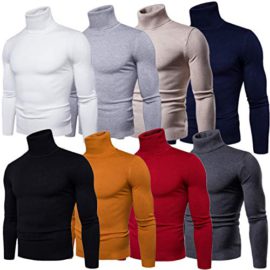 Pulls Basique Homme Pull à Col Roulé Chaud Pull en Maille Uni Jumper Manches Longues Chandails Casual Sweatshirt Slim Fit Pulls Basique Homme Pull à Col Roulé Chaud Pull en Maille Uni Jumper Manches Longues Chandails Casual Sweatshirt Slim Fit