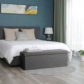 SONGMICS-Banc-Coffre-de-Rangement-Pouf-Pliable-Grand-pour-3-Personnes-Tissu-en-Lin-Gris-fonc-110-x-38-x-38-cm-LSF77K-0