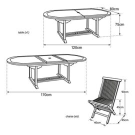 Salon de Jardin Lombok – Table Extensible Ovale en Teck – 6 Places Salon de Jardin Lombok – Table Extensible Ovale en Teck – 6 Places 5