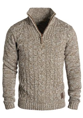 Solid Pankraz Pull En Grosse Maille À Col Camionneur Pull-Over Pour Homme 100% Coton Imprimé Solid Pankraz Pull En Grosse Maille À Col Camionneur Pull-Over Pour Homme 100% Coton Imprimé