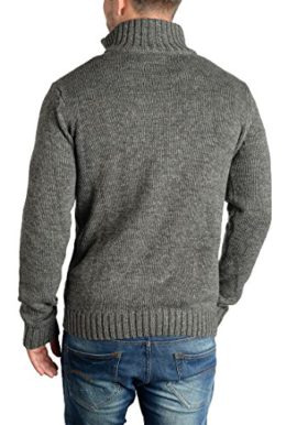 Solid-Philostrate-Pull-dhiver-Pull-en-Grosse-Maille–Col-Camionneur-Pull-Over-pour-Homme-100-Coton-avec-Fermeture-clair-0-1