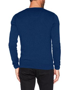 TOM-TAILOR-Basic-V-Neck-Sweater-Pull-Homme-Bleu-Mysterious-Blue-Melange-6355-Medium-0-0