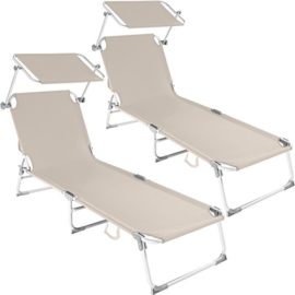 TecTake-Lot-de-2-chaise-longue-bain-de-soleil-en-aluminium-pliable-avec-parasol-pare-soleil-diverses-couleurs-au-choix-0