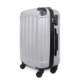 Todeco – Valise à Main, Bagage pour Cabine – Taille (roues incluses): 56 x 38 x 22 cm – Taille intérieure: 49 x 35 x 21 cm – Coins protégés, Bagage de cabine 51 cm, Argent, ABS Todeco – Valise à Main, Bagage pour Cabine – Taille (roues incluses): 56 x 38 x 22 cm – Taille intérieure: 49 x 35 x 21 cm – Coins protégés, Bagage de cabine 51 cm, Argent, ABS