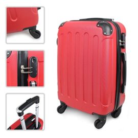 Todeco – Valise à Main, Bagage pour Cabine – Taille (roues incluses): 56 x 38 x 22 cm – Taille intérieure: 49 x 35 x 21 cm – Coins protégés, Bagage de cabine 51 cm, Rouge, ABS Todeco – Valise à Main, Bagage pour Cabine – Taille (roues incluses): 56 x 38 x 22 cm – Taille intérieure: 49 x 35 x 21 cm – Coins protégés, Bagage de cabine 51 cm, Rouge, ABS 2