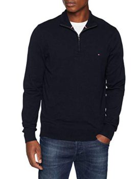 Tommy-Hilfiger-Classic-Cotton-Zip-Mock-Pull-Homme-0