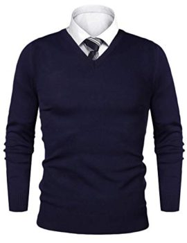 iClosam-Pull-Homme-col-V-Cardin-Hommes-Pull-en-Maille-Pull-en-Coton-Classiques-0