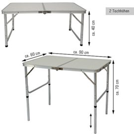 AMANKA-Table-de-Camping-Portable-3kg-Pliante-en-Mallette-pour-Pique-Nique-Plage-Jardin-90x60cm-rglable-en-Hauteur-en-Aluminium-Gris-0-1