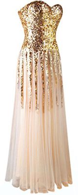 Angel-fashions Femme New Gold Sequin Mesh cherie lacent robe longueur au sol Angel-fashions Femme New Gold Sequin Mesh cherie lacent robe longueur au sol 4