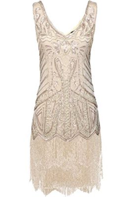 BABEYOND Robes femme Flapper V Neck des années 1920 Perles frisées Grande robe Gatsby BABEYOND Robes femme Flapper V Neck des années 1920 Perles frisées Grande robe Gatsby 3