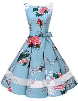 Bridesmay Robe Vintage rétro Audrey Hepburn années 50 Rockabilly sans Manches Bridesmay Robe Vintage rétro Audrey Hepburn années 50 Rockabilly sans Manches 2