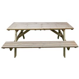 Evergreen-EG51785-Table-de-pique-nique-pub-et-brasserie-en-bois-imprgn-avec-bancs-0-1