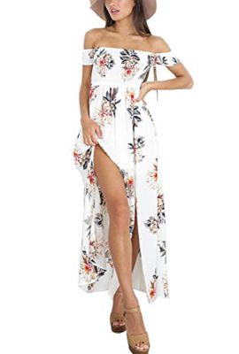 Femmes-Bohme-Longue-Maxi-Robe-de-Plage-Robes-Bustier-t-Floral-Imprim-34-Manche-Robe-Col-Badeau-Taille-Grande-0