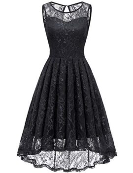 Gardenwed Robe Femme de Soirée Cocktail en Dentelle High Low Asymétrique sans Manche Gardenwed Robe Femme de Soirée Cocktail en Dentelle High Low Asymétrique sans Manche 2