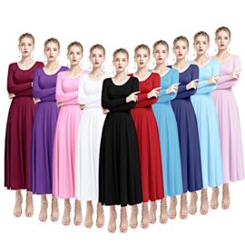 OBEEII Femmes Robe Liturgique Couleur Unie à Manches Longues Asymétrique Justaucorps de Gymnastique Robe de Ballet Classique Dance Combinaison Bodysuit Costume de Danse OBEEII Femmes Robe Liturgique Couleur Unie à Manches Longues Asymétrique Justaucorps de Gymnastique Robe de Ballet Classique Dance Combinaison Bodysuit Costume de Danse