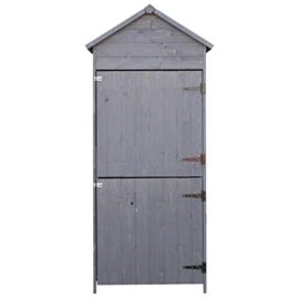 Outsunny-Armoire-abri-de-Jardin-Remise-pour-Outils-3-tagres-2-Porte-loquets-Toit-Pente-bitum-89L-x-50l-x-190H-cm-pin-Massif-trait-Gris-0-2