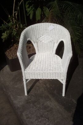 Rattan im Trend Fauteuil en rotin Blanc Rattan im Trend Fauteuil en rotin Blanc