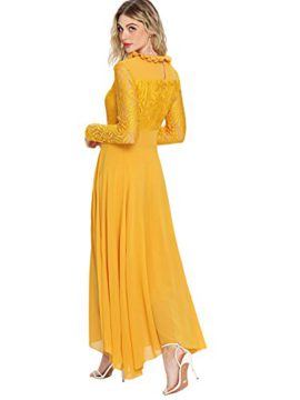 SOLY-HUX-Femme-Robe–Manches-Longues-Fluide-en-Dentelle-Contraste-Maxi-Robe-Long-Robe-Pliss-avec-Manche-Lanterne–Volants-Party-crmonie-Mariage-0-2